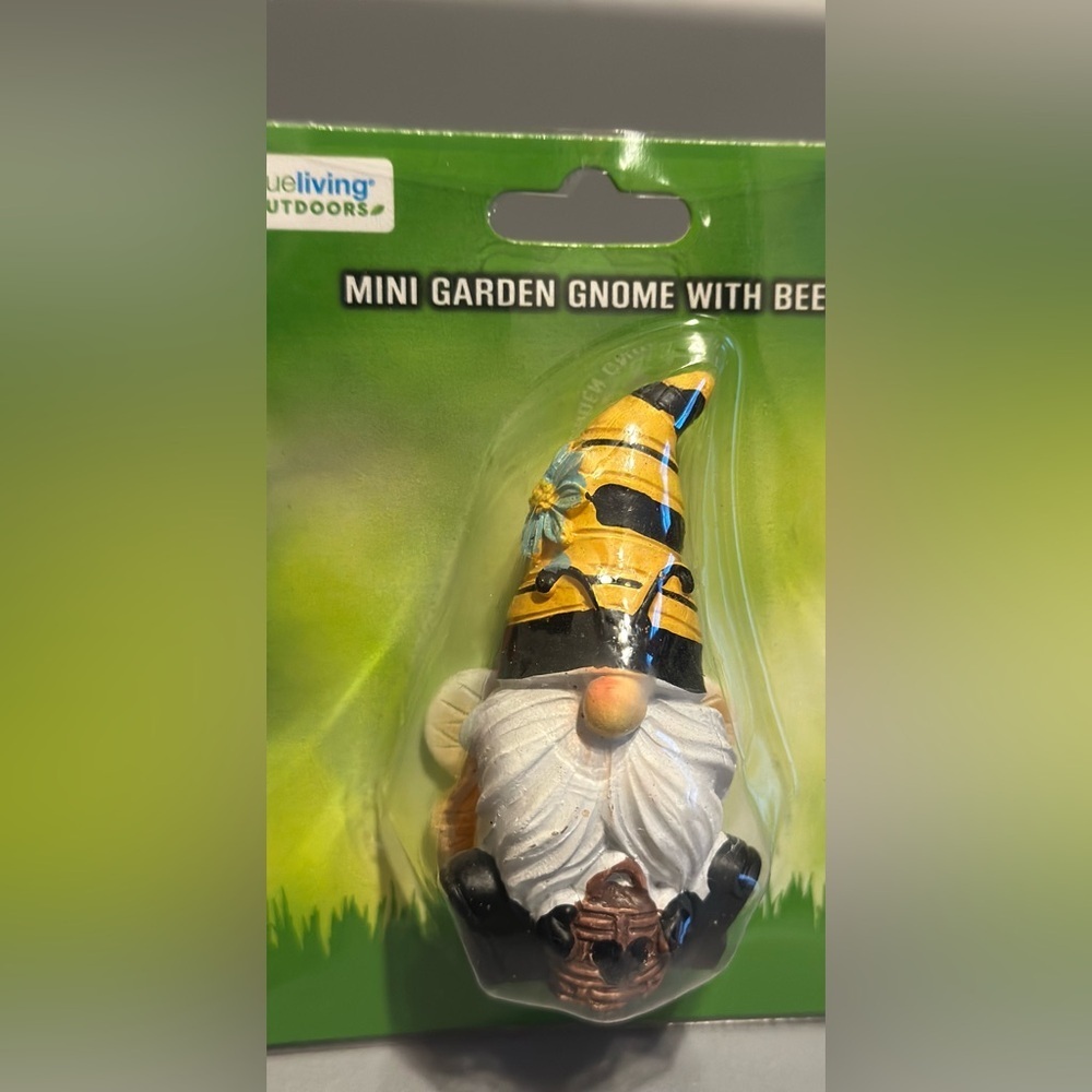 True Living Outdoors Mini Garden Gnome with Bee